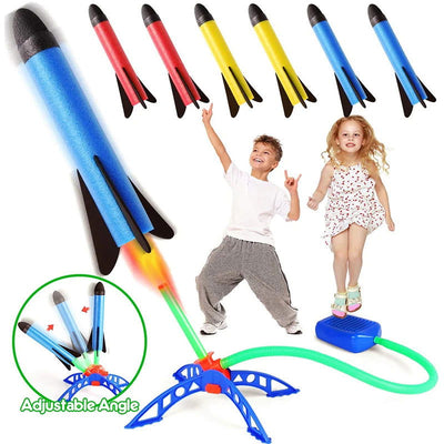 Kid Air Rocket Foot Pump Launcher Outdoor Air Pressed Stomp Soaring Rocket Toys Child Play Set Jump Sport Games Toy For Children - Slobuy