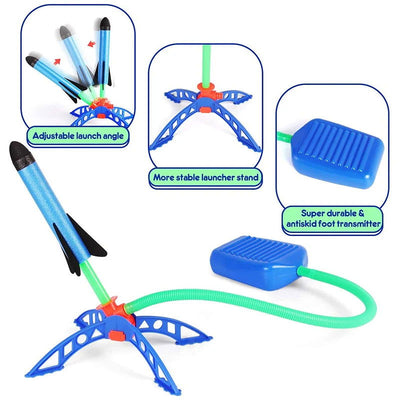 Kid Air Rocket Foot Pump Launcher Outdoor Air Pressed Stomp Soaring Rocket Toys Child Play Set Jump Sport Games Toy For Children - Slobuy
