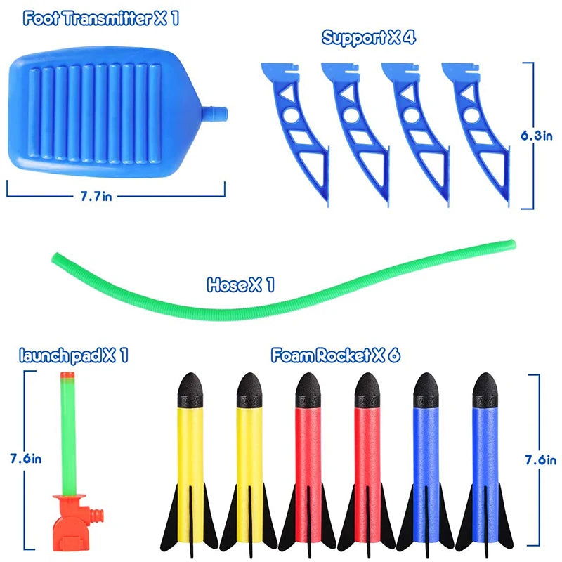 Kid Air Rocket Foot Pump Launcher Outdoor Air Pressed Stomp Soaring Rocket Toys Child Play Set Jump Sport Games Toy For Children - Slobuy