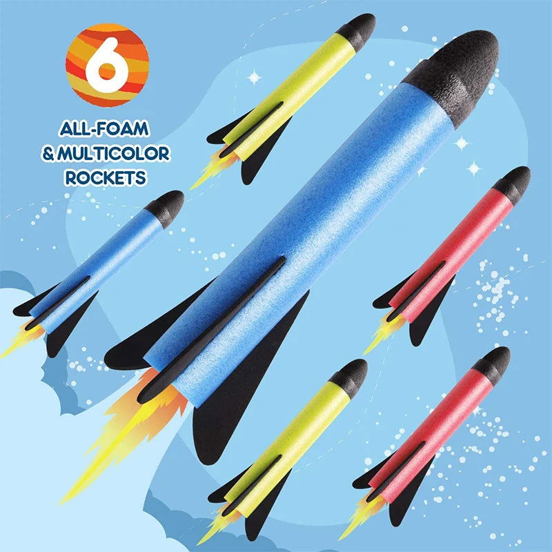 Kid Air Rocket Foot Pump Launcher Outdoor Air Pressed Stomp Soaring Rocket Toys Child Play Set Jump Sport Games Toy For Children - Slobuy