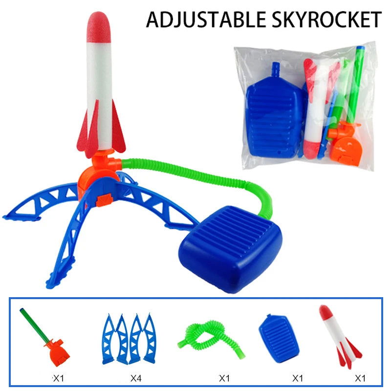 Kid Air Rocket Foot Pump Launcher Outdoor Air Pressed Stomp Soaring Rocket Toys Child Play Set Jump Sport Games Toy For Children - Slobuy