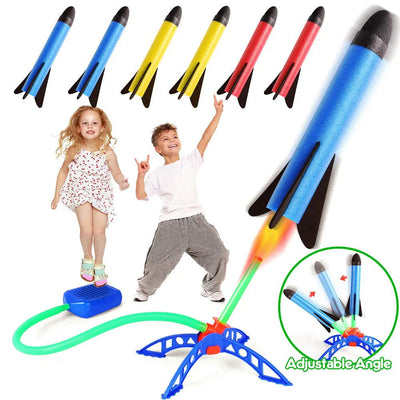 Kid Air Rocket Foot Pump Launcher Outdoor Air Pressed Stomp Soaring Rocket Toys Child Play Set Jump Sport Games Toys For Childre - Slobuy