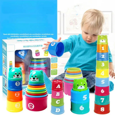 Kid Brain Response Battle Fold Cup Hand Speed Competition Fold Cup Child Stack Game Early Education Puzzle Train Board Games Toy - Slobuy