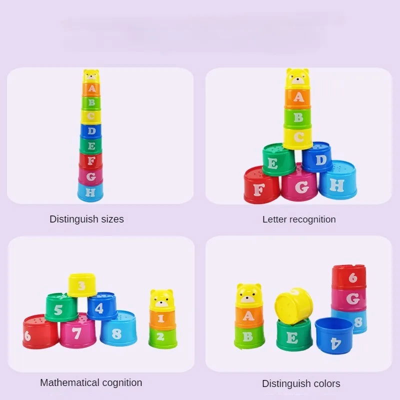 Kid Brain Response Battle Fold Cup Hand Speed Competition Fold Cup Child Stack Game Early Education Puzzle Train Board Games Toy - Slobuy