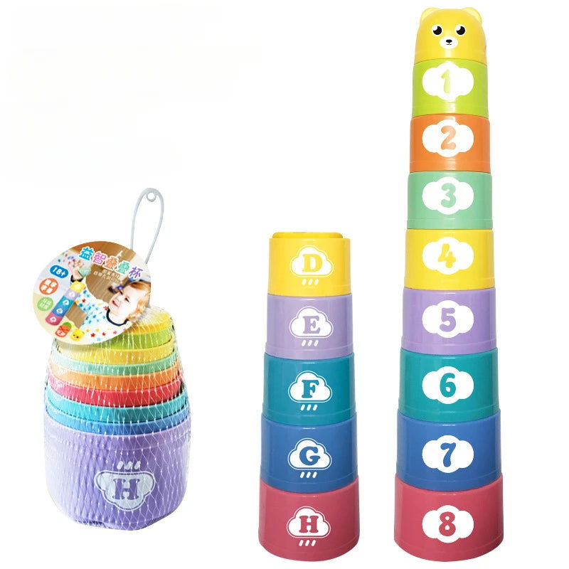 Kid Brain Response Battle Fold Cup Hand Speed Competition Fold Cup Child Stack Game Early Education Puzzle Train Board Games Toy - Slobuy