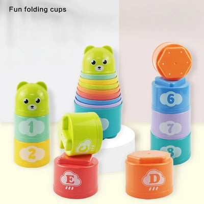 Kid Brain Response Battle Fold Cup Hand Speed Competition Fold Cup Child Stack Game Early Education Puzzle Train Board Games Toy - Slobuy