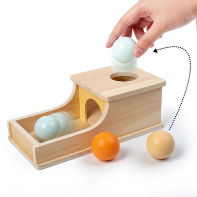 Kid Educational Toy Children Montessori Object Permanence Box Hammer Box Macaron Wooden Toys Coin Ball Textile Drum Drawer Box - Slobuy