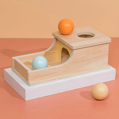 Kid Educational Toy Children Montessori Object Permanence Box Hammer Box Macaron Wooden Toys Coin Ball Textile Drum Drawer Box - Slobuy