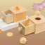 Kid Educational Toy Children Montessori Object Permanence Box Hammer Box Macaron Wooden Toys Coin Ball Textile Drum Drawer Box - Slobuy