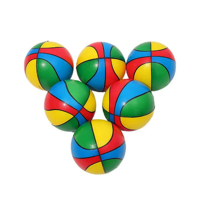 Kid Toy Squeeze Soft Foam Rubber Ball Orange Hand Wrist Exercise Stress Relief Colorful Squeezing Ball Basketball Training Ball - Slobuy