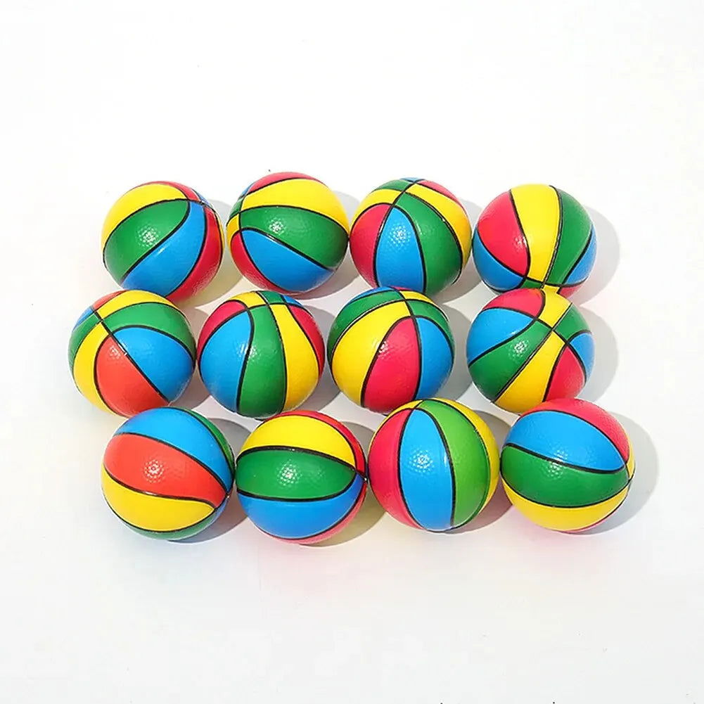 Kid Toy Squeeze Soft Foam Rubber Ball Orange Hand Wrist Exercise Stress Relief Colorful Squeezing Ball Basketball Training Ball - Slobuy