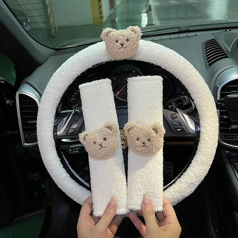 2pcs Car Styling Seat Belt Cover Shoulder Strap Harness Cushion Cartoon Bear Seatbelt Shoulder Pad Protector for Children/ Kids - Slobuy