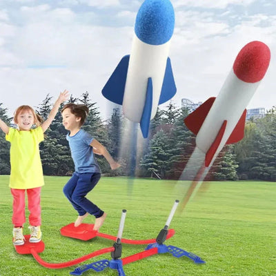 Kids Air Stomp Rocket Foot Pump Launcher Toys Sport Game Jump Stomp Outdoor Child Play Set Jump Sport Games Toys For Children - Slobuy