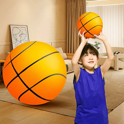 Kids Bouncing Mute Silent Basketball Squeezable Mute Bouncing Basketball Indoor Silent Ball Foam Basketball Bounce Football - Slobuy