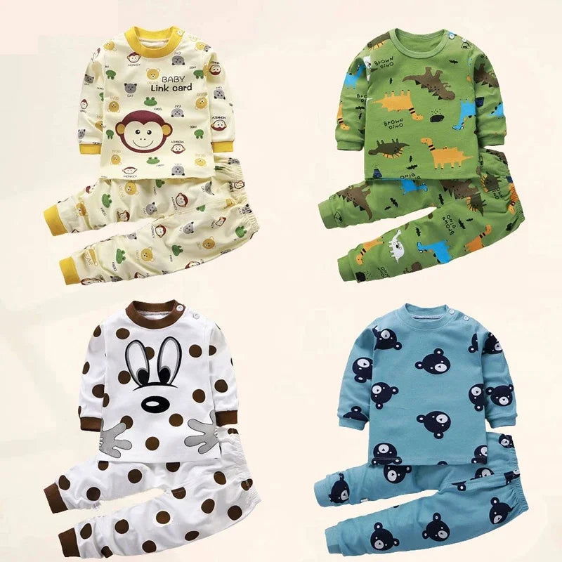 Kids Clothes Children Sets Children's Clothing Boys Girls CottonAutumn winter Clothing Pants Sleepwear Underwear Christmas Gift - Slobuy
