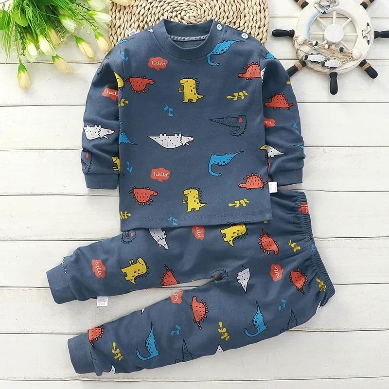 Kids Clothes Children Sets Children's Clothing Boys Girls CottonAutumn winter Clothing Pants Sleepwear Underwear Christmas Gift - Slobuy