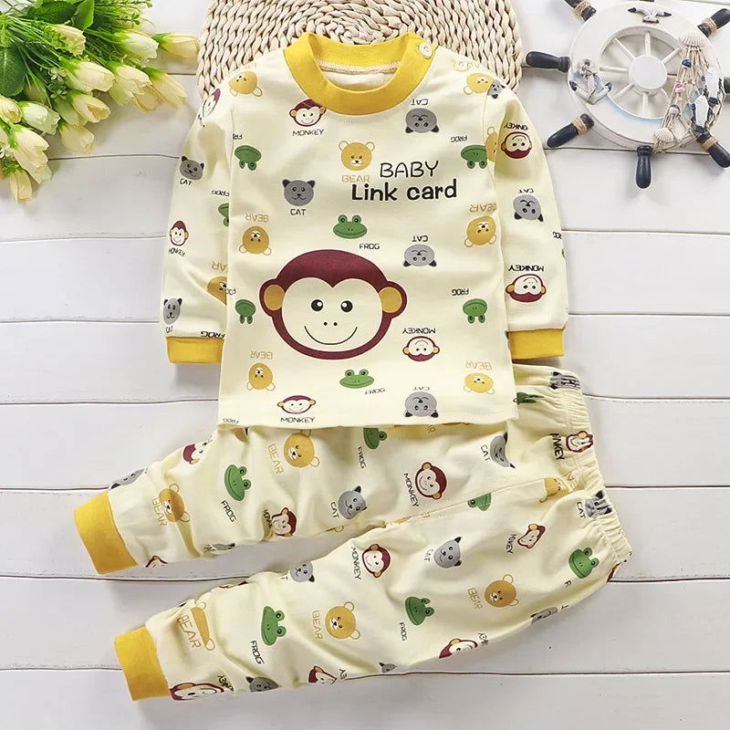 Kids Clothes Children Sets Children's Clothing Boys Girls CottonAutumn winter Clothing Pants Sleepwear Underwear Christmas Gift - Slobuy