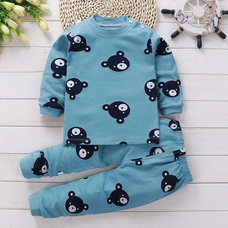 Kids Clothes Children Sets Children's Clothing Boys Girls CottonAutumn winter Clothing Pants Sleepwear Underwear Christmas Gift - Slobuy