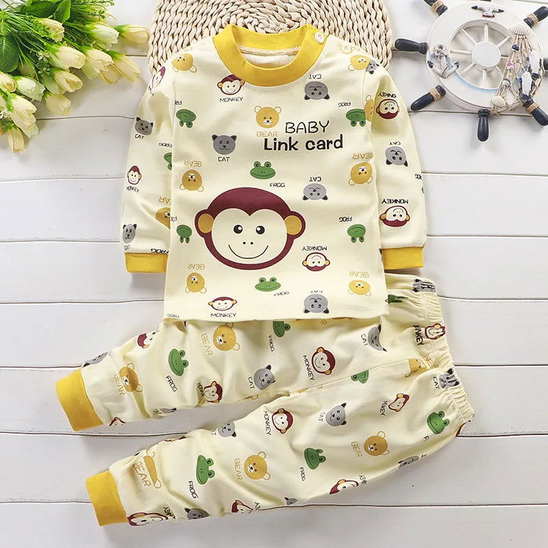 Kids Clothes Children Sets Children's Clothing Boys Girls Cotton Cartoon Autumn winter Clothing Pants Sleepwear Underwear - Slobuy
