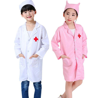 Kids Cosplay Clothes Boys Girls Doctor Nurse Uniforms Fancy toddler Christmas Xmas Role Play Costumes Party Wear doctor gown - Slobuy