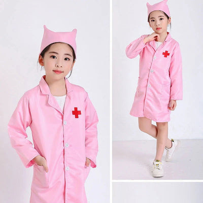 Kids Cosplay Clothes Boys Girls Doctor Nurse Uniforms Fancy toddler Christmas Xmas Role Play Costumes Party Wear doctor gown - Slobuy