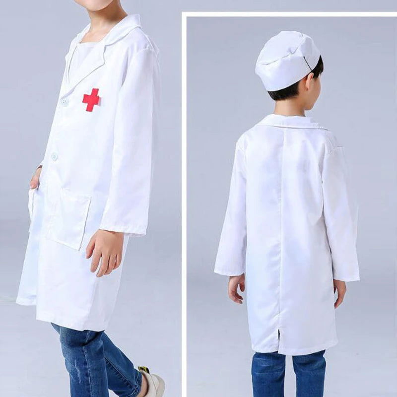 Kids Cosplay Clothes Boys Girls Doctor Nurse Uniforms Fancy toddler Christmas Xmas Role Play Costumes Party Wear doctor gown - Slobuy