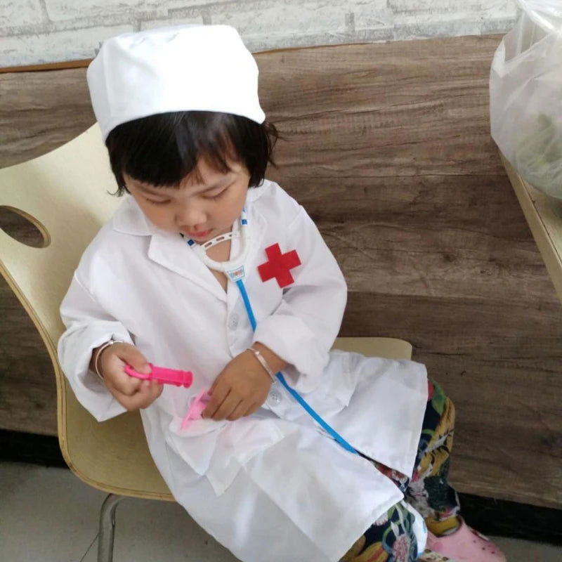 Kids Cosplay Clothes Boys Girls Doctor Nurse Uniforms Fancy toddler Christmas Xmas Role Play Costumes Party Wear doctor gown - Slobuy
