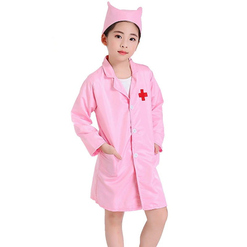 Kids Cosplay Clothes Boys Girls Doctor Nurse Uniforms Fancy toddler Christmas Xmas Role Play Costumes Party Wear doctor gown - Slobuy