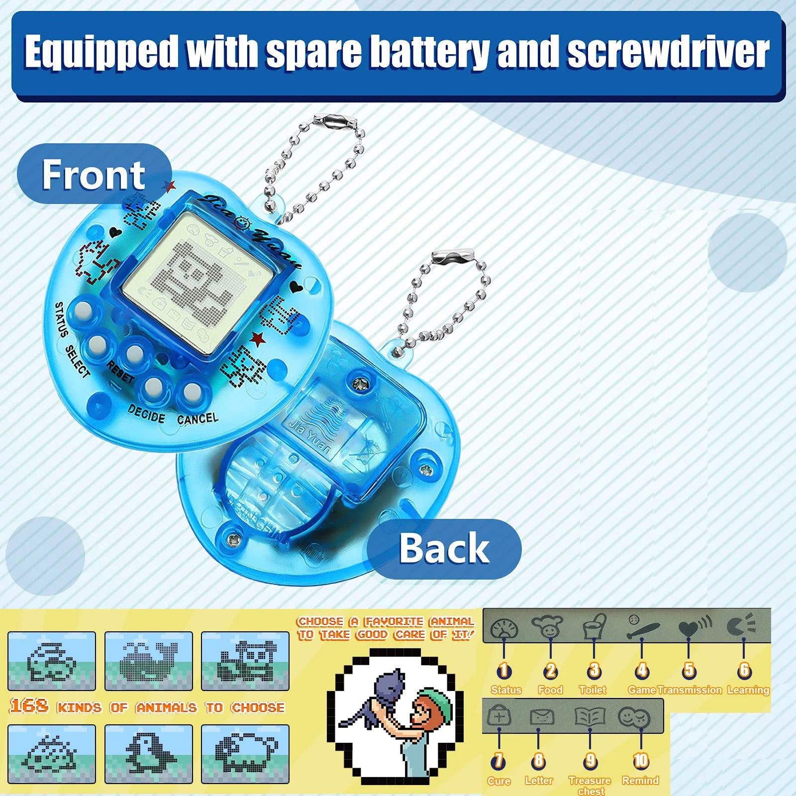 Kids Electronic Pets Game Tamagotchi Handheld Game Console Toy in Russian Original German Spanish Polish Virtual Digital Pet Toy - Slobuy