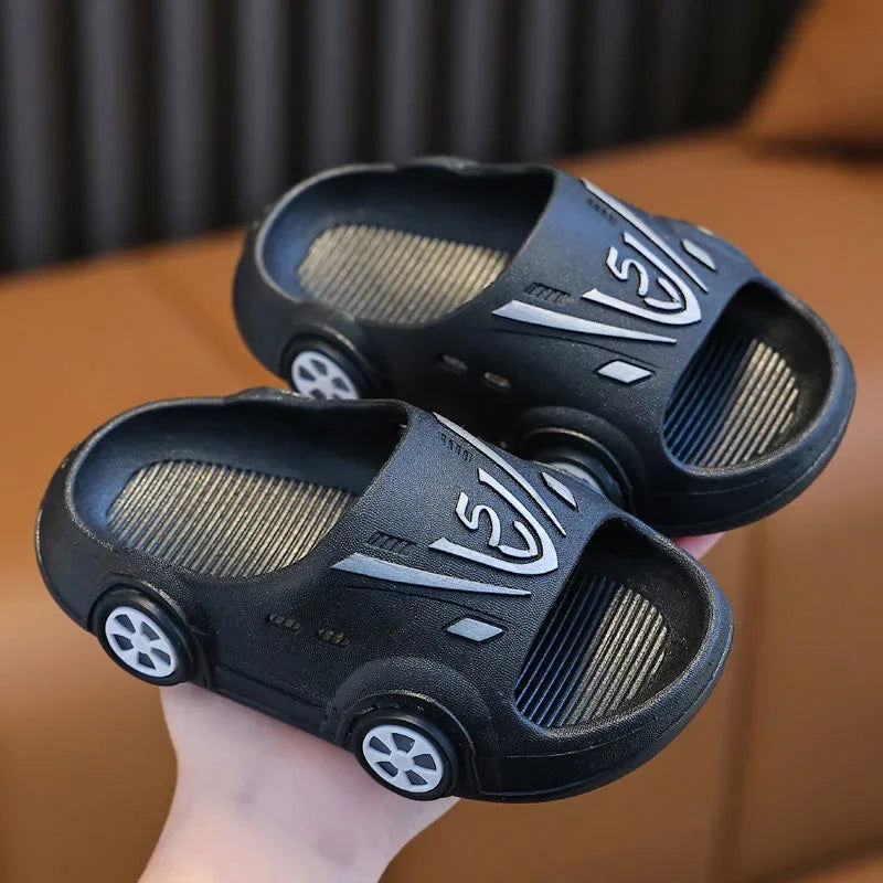Kids Luminous Slippers Summer Indoor Cartoon Car Girls Shoes Soft Anti-slip Boy Beach Shoes Fashion Outdoor Children LED Slipper - Slobuy
