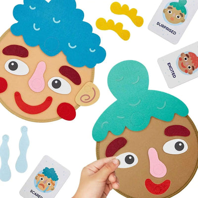 Kids Montessori Facial Expression Game Emotional Change Toys With 9pcs Cards Preschool Learning Educational Toys - Slobuy