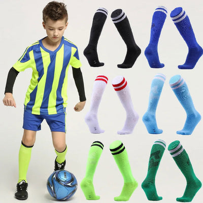 Kids Soccer Football Socks Stockings High Quality Long Tube Knee Cotton Legging Baseball Running Sport Boy Girl Children Socks - Slobuy
