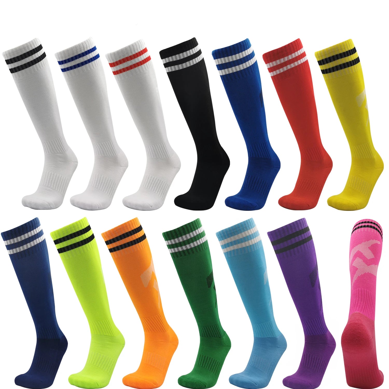 Kids Soccer Football Socks Stockings High Quality Long Tube Knee Cotton Legging Baseball Running Sport Boy Girl Children Socks - Slobuy