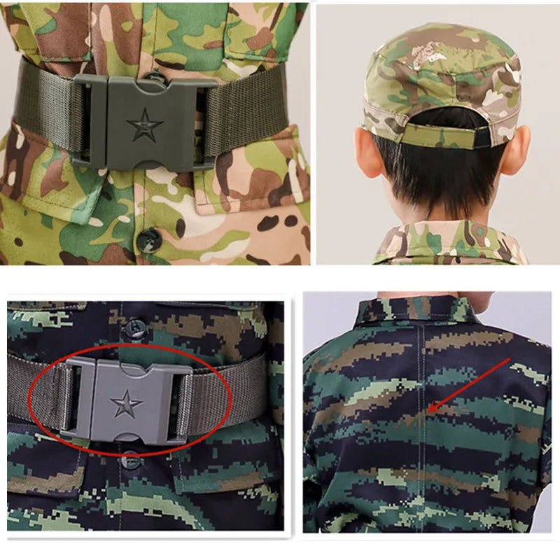 Kids Soldier Costume for Kid Party Army Costume camouflage Costumes for Boys Jungle Field Sniper Set with Pistol Compass Whistle - Slobuy