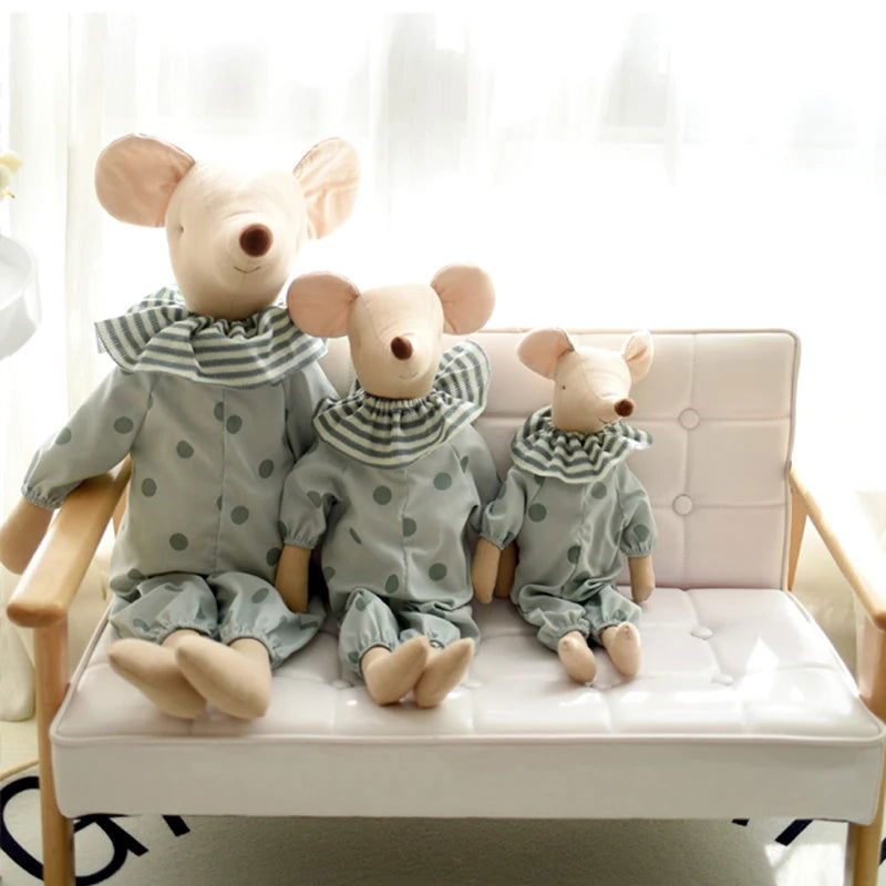 Kids Toy Little and Cute Pink Cotton Bowknot and Green Bowknot Mouse Doll Stuffed Toy - Slobuy