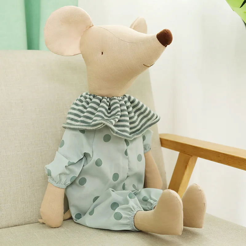 Kids Toy Little and Cute Pink Cotton Bowknot and Green Bowknot Mouse Doll Stuffed Toy - Slobuy