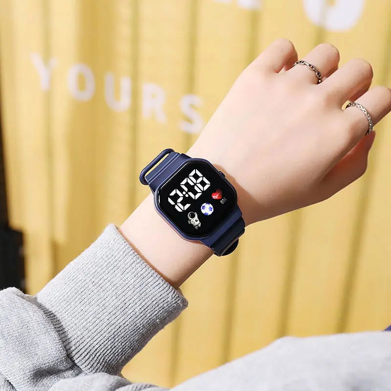 Kids Watch Sport LED Digital Watches Spaceman Silicone Strap Waterproof Electronic Wristwatch for Children Boys Girls Gifts - Slobuy