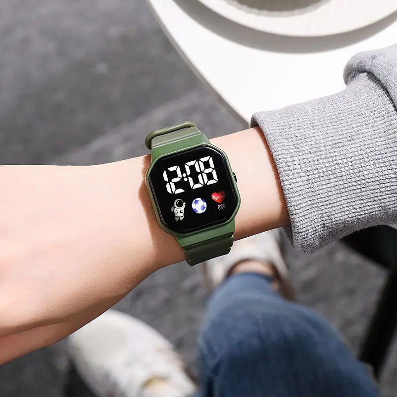 Kids Watch Sport LED Digital Watches Spaceman Silicone Strap Waterproof Electronic Wristwatch for Children Boys Girls Gifts - Slobuy