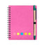 Kisdo Lined Spiral Notebook Kraft Paper Cover Notepad with Pen In Holder, Sticky Notes and Page Marker, Business Small Notebook - Slobuy