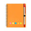 Kisdo Lined Spiral Notebook Kraft Paper Cover Notepad with Pen In Holder, Sticky Notes and Page Marker, Business Small Notebook - Slobuy