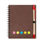 Kisdo Lined Spiral Notebook Kraft Paper Cover Notepad with Pen In Holder, Sticky Notes and Page Marker, Business Small Notebook - Slobuy
