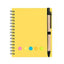 Kisdo Lined Spiral Notebook Kraft Paper Cover Notepad with Pen In Holder, Sticky Notes and Page Marker, Business Small Notebook - Slobuy