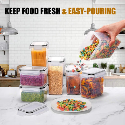 Kitchen 7pcs Food Containers Set BPA Free Plastic Airtight Storage Box With 10stickers and Pen - Slobuy