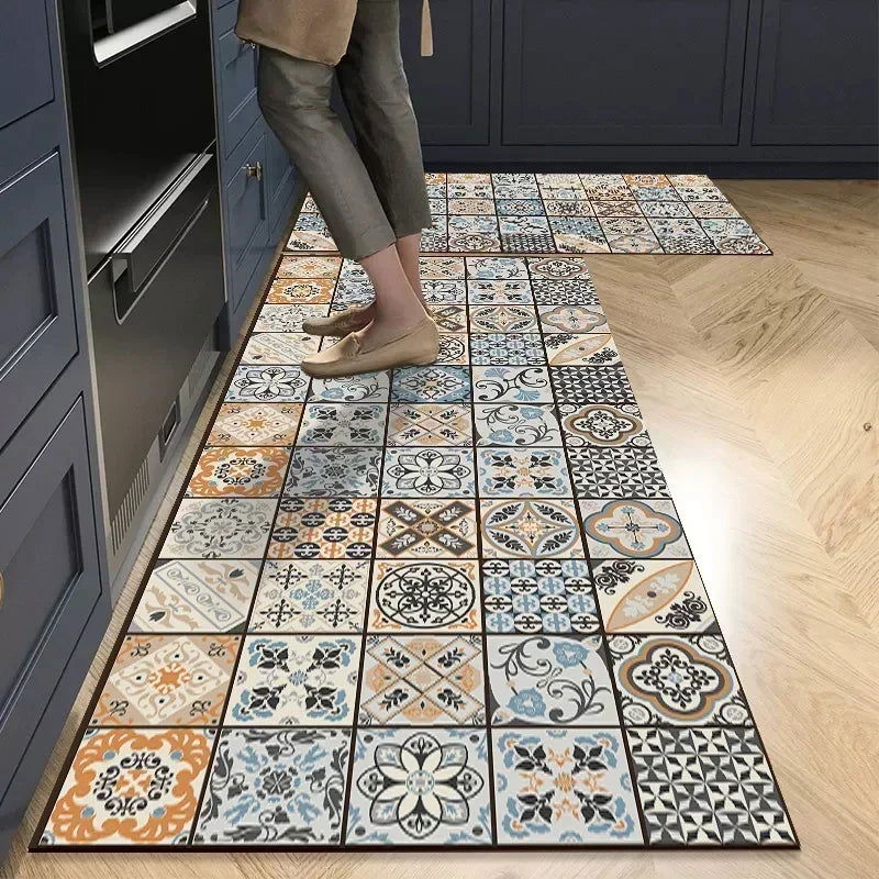 Kitchen Mat Rug Absorbent Printed Kitchen Rugs Non-slip Floor Mat Hallway Long Carpets for Living Room Bedroom Entrance Doormat - Slobuy
