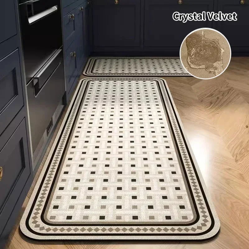Kitchen Mat Rug Absorbent Printed Kitchen Rugs Non-slip Floor Mat Hallway Long Carpets for Living Room Bedroom Entrance Doormat - Slobuy