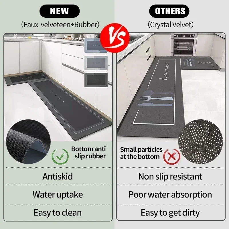 Kitchen Mat Rug Super Absorbent Floor Mats Non-slip Diatomite Kitchen Rugs Entrance Doormat Carpets for Kitchen Living Room - Slobuy
