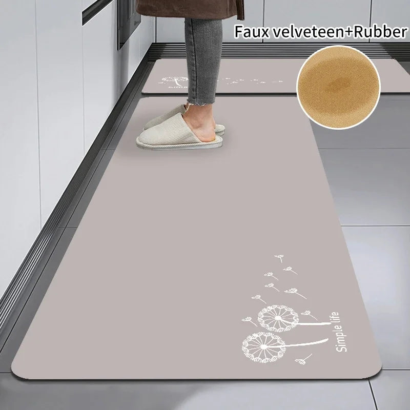 Kitchen Mat Rug Super Absorbent Floor Mats Non-slip Diatomite Kitchen Rugs Entrance Doormat Carpets for Kitchen Living Room - Slobuy