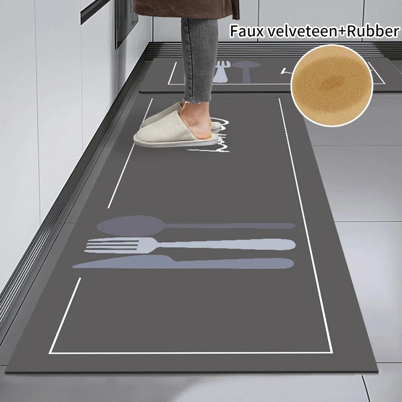 Kitchen Mat Rug Super Absorbent Floor Mats Non-slip Diatomite Kitchen Rugs Entrance Doormat Carpets for Kitchen Living Room - Slobuy