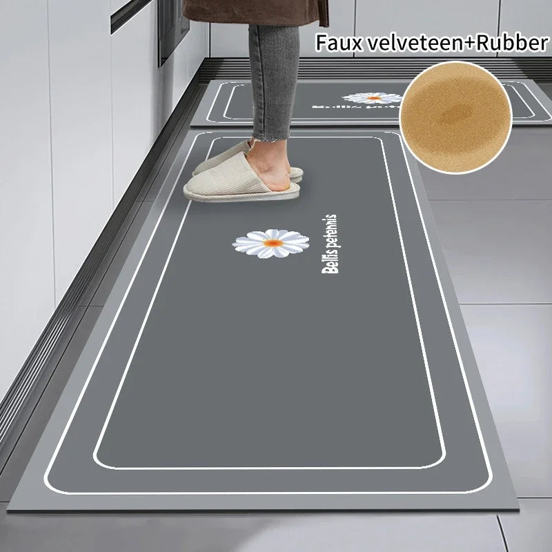 Kitchen Mat Rug Super Absorbent Floor Mats Non-slip Diatomite Kitchen Rugs Entrance Doormat Carpets for Kitchen Living Room - Slobuy