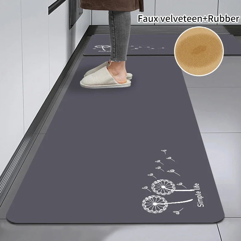 Kitchen Mat Rug Super Absorbent Floor Mats Non-slip Diatomite Kitchen Rugs Entrance Doormat Carpets for Kitchen Living Room - Slobuy